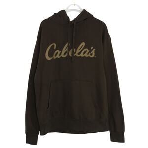 Cabelas Men's Brown Logo Hoodie Sweatshirt Small